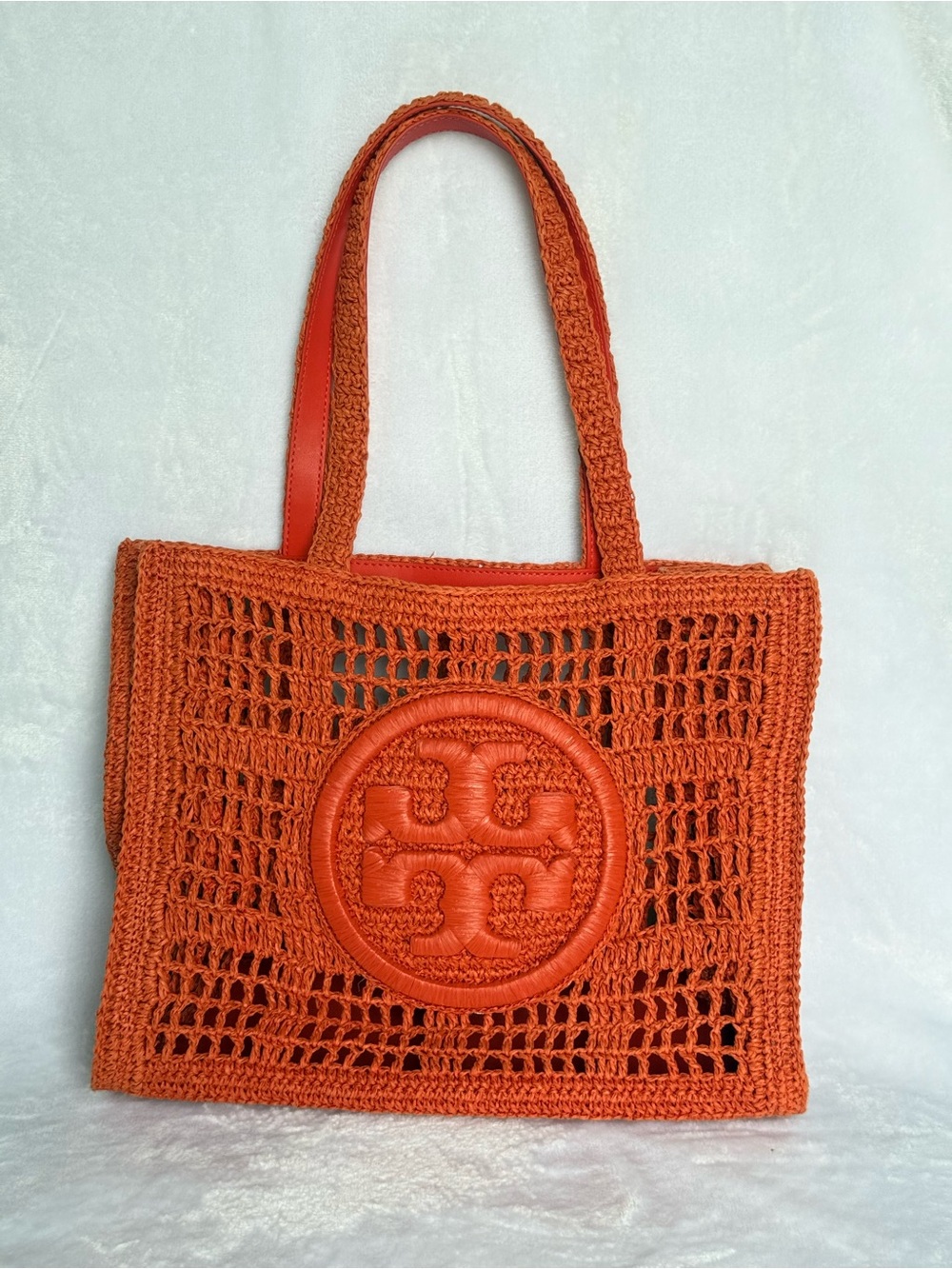 Tory Burch Ella Logo Embroidered Crochet Tote Bag - Picture 3 of 6